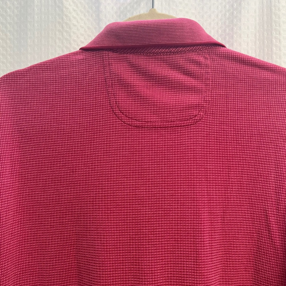 Tommy Bahama Mens Magenta Pink Waffle Knit Short Sleeve Polo Shirt Marlin Logo - Picture 7 of 8